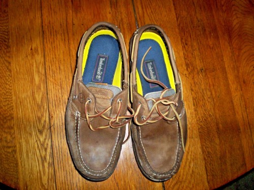 Mens Timberland Sperry Top Siders Size 10M Brown Leather Moc Boat Deck Loafers