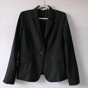 Ellen Tracy Womens Black Single Breasted Notch Lapel Pant Suit Blazer Size 10 - Picture 1 of 7