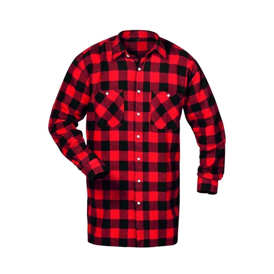 FELDTMANN SONORA Flanell-Hemd, Holzfällerhemd rot schwarz kariert Gr. M-XXXXL