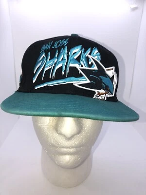 Vintage New Era San Jose Sharks NHL Teal & Black Snapback One Size Hat Cap - Image 1 of 4