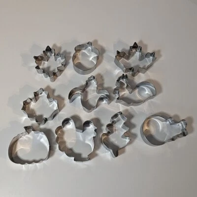 Juego de Cortador de Galletas de Otoño, 10 Piezas Mini Hoja de Acción de Gracias Calabaza Formas de Pavo Foto 1 de 4