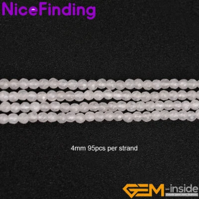 Cuentas sueltas de piedras preciosas facetadas de jade blanco para hacer joyas hilo al por mayor Foto 1 de 4