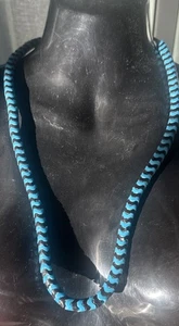 Vintage Black & Teal African Snake Beads (6mm) African Glass Trade Tribal Rustic - Picture 1 of 10