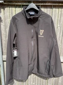 Irish Mens Harp Shell Jacket Black 100% Polyester Zippered Pockets Dolmen NWT - Picture 1 of 8