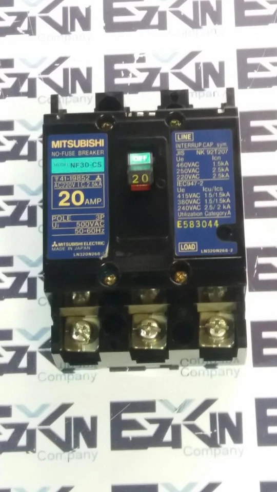 Disyuntor eléctrico Mitsubishi NF30-CS 20A de 3 polos, 500 V 20 amperios  Foto 1 de 1