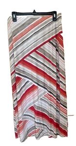Maxi Falda Para Mujer Chico Talla 1 Rosa Gris Estampado Elastizado Tejido Modesto - Imagen 1 de 3