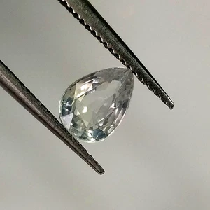 1.06ct Natural Cylon Blanco Zafiro Pera Corte Perfecto Buen Color y Brillo Gema - Imagen 1 de 3