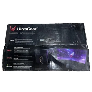 LG 34" UltraGear™ OLED WQHD 240Hz 0.03ms G-Sync 800R Curved Gaming Monitor - Picture 1 of 7