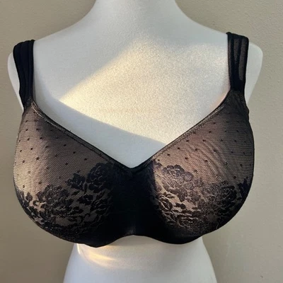 Soma Black Stunning Support Balconet Bra 40DDD Full Coverage Lace Detail - Image 1 of 4