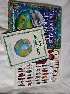 Reader Digest Children's Atlas of World, Sticker Atlas, Children Like Me Books - Picture 1 of 12