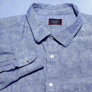 UNTUCKit 100% Linen Blue Front Button Down Collared Shirt Men's Size 3XL - Picture 1 of 15
