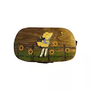 Cartera canasta de mimbre vintage años 60 forrada con espejo girasol niña Bonnett Bonnie - Imagen 1 de 15