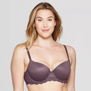 Daydream Light Lift Lace Demi T-Shirt Bra 32C Burgundy Mist - Picture 1 of 3