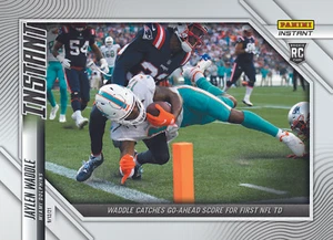 2021 PANINI INSTANT NFL #19 JAYLEN WADDLE CATCHES GO-AHEAD SCORE FOR 1ST NFL TD - Picture 1 of 2