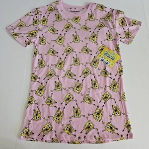 NWT Nickelodeon Small SpongeBob AOP Pink Graphic Short Sleeve T-Shirt - Picture 1 of 7
