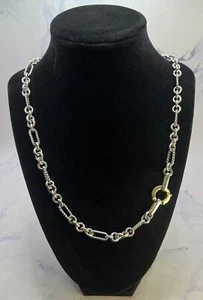 "Collar de eslabones de cadena David Yurman pesado de oro amarillo de 18k de plata de ley 925 de 33""" - Imagen 1 de 14