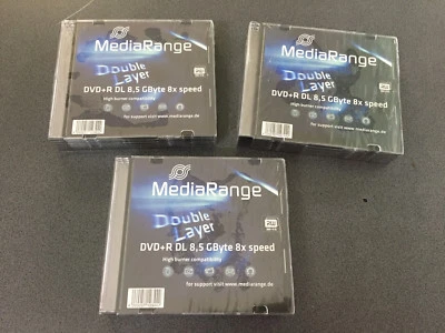 MediaRange - 3 x 5 DVD+R DL - 8.5 GB 8x - Slim Jewel Case - Bild 1 von 2