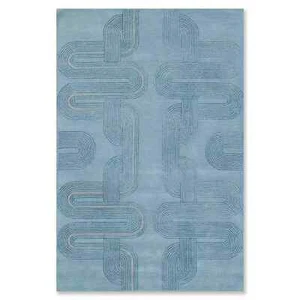 HAND TUFTED WOOLLEN L.BLUE RUGS 6X9 8X10 9X12 10X14 12X15 CARPET - Picture 1 of 6