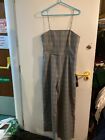 (sc ncl) bnwt new TOPSHOP check jumpsuit rrp 85 spagetti strap grey blue 16