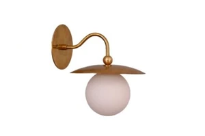 1 Light Globe Shade Wall Mid Century Brass Sputnik chandelier light Fixture - Picture 1 of 4