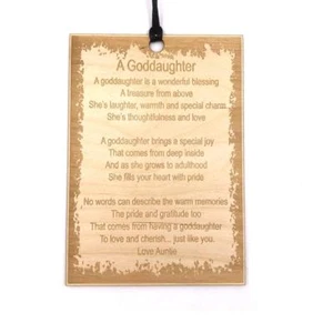 Goddaughter Poem Large Engraved Wooden Plaque Gift PLP-2 - Picture 1 of 1