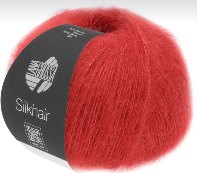 (kg/298€) Silkhair Lana Grossa 2x25g Fb. 08 kirschrot Kid Mohair Seide PORTOFREI - Bild 1 von 1