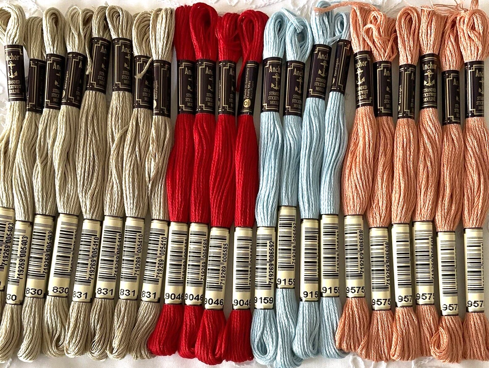 Anchor Stranded Sticktwist Mouline Cotton Floss Lot of 22 Asst Series 830 & 9000 - Image 1 of 4