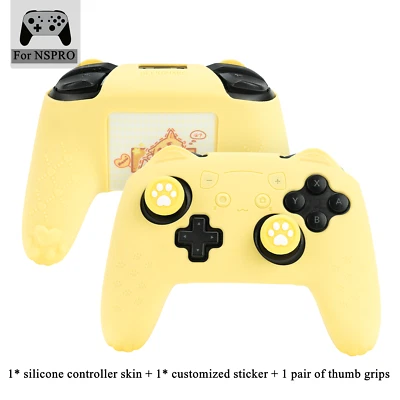 Juego de empuñaduras de piel de controlador de pata de gato GeekShare para Switch Pro-Antideslizante Silicona Foto 1 de 4