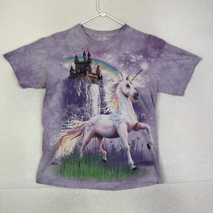 The Mountain Unicorn T-Shirt Adult Medium Short Sleeve Rainbow Crewneck - Picture 1 of 15