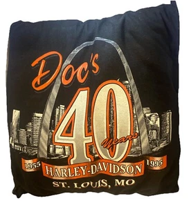 Vintage 1995 Docs Harley Davidson St Louis 40 Years Throw Pillow  R K Stratman - Picture 1 of 4