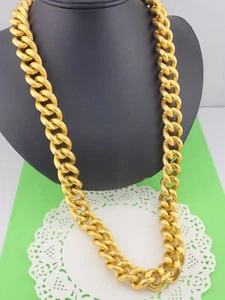 Grueso collar de cadena chapado en oro Anne Klein firmado vintage de 3/4" de ancho 30" - Imagen 1 de 7