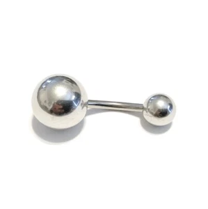 Surgical Steel 14g, 12g & 10g VCH Barbell in 10mm Length & 6mm & 10mm Balls. - Picture 1 of 13