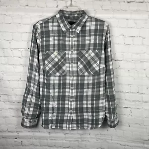 NUOVA camicia Lauren Ralph Lauren Roll Tab grigia a quadri manica lunga con bottoni taglia 1X - Foto 1 di 8
