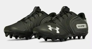 New Sz 13.5 Under Armour Nitro Low MC Football Cleats Black Silver 3000182-001 - Picture 1 of 6