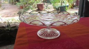 Vintage Lovely Glass Cake Plate Stand on Pedestal,19.5 cms x 7 cms high - Picture 1 of 9