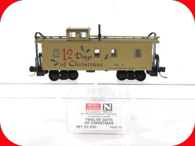 N Scale ***12 DAYS of CHRISTMAS*** 34' Wood Caboose ---- Micro Trains 05100250 - Image 1 of 4