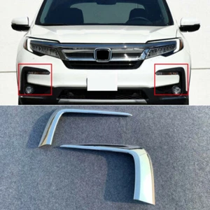 For Honda Pilot SUV 2019-2022 Chrome Front Fog Light Lamp Stripe Cover Trim - Picture 1 of 6