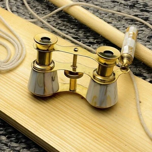 Mother of Pearl binocular Brass Binocular With Handle, Theater Glasses, Nautical - Picture 1 of 7