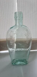 The Welbeck Hotel Nottingham Victorian Glass whiskey coffin shaped flask/bottle - Picture 1 of 7