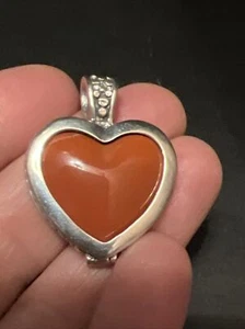 Sterling Silber Wende Herz Anhänger (EB406) - Bild 1 von 4