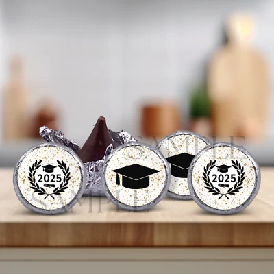 216 Graduation party favors class of "request" decorations hershey kiss stickers - Image 1 of 3