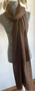NWT CALYPSO ST BARTH 100% Cashmere Brown Scarf/Wrap/Shawl 80" x 30.5" - Picture 1 of 7