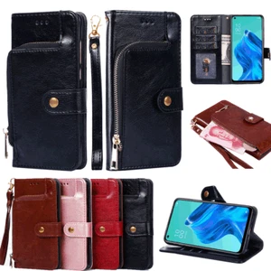 For Huawei Y7 Y9 Prime 2019 Y9S P SmartZ Zip Wallet Case Leather Card Flip Cover - Picture 1 of 16