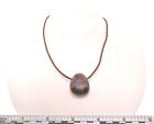 Brecciated Jasper Necklace Leather Cord Sterling Silver Clasp Protection Unisex