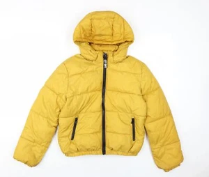 H&M Boys Yellow Puffer Jacket 11-12 Years Winter Hooded - Picture 1 of 12