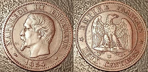 Napoleon III - 2 Cents bare head 1854 Ma, Marseille Ttb ! F.107/17 - Picture 1 of 1