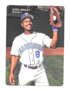 1990 Mothers Cookies Greg Briley 14 Of 28 Seattle Mariners Baseball Card - Picture 1 of 8