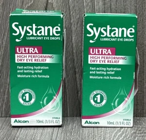 LOT OF 2 Systane Ultra Lubricant Eye Drops Alcon 10 ml EXP: 2027+ - Picture 1 of 2