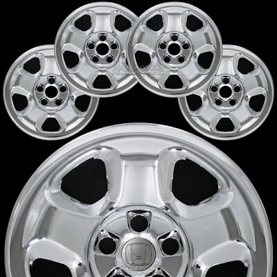 4 件适用于本田 RIDGELINE 飞行员 2006 - 2015 17 英寸镀铬车轮盖轮辋皮肤轮毂盖 — 第 1/4 张图片