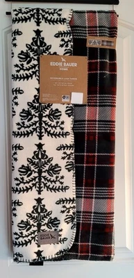 Eddie Bauer Christmas Tree 50 x 70 Reversible Tartan Plaid Blanket Throw - Image 1 of 4